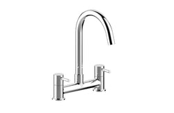 Lostock Kitchen Bridge Sink Mixer Tap With Peg Lever Chrome